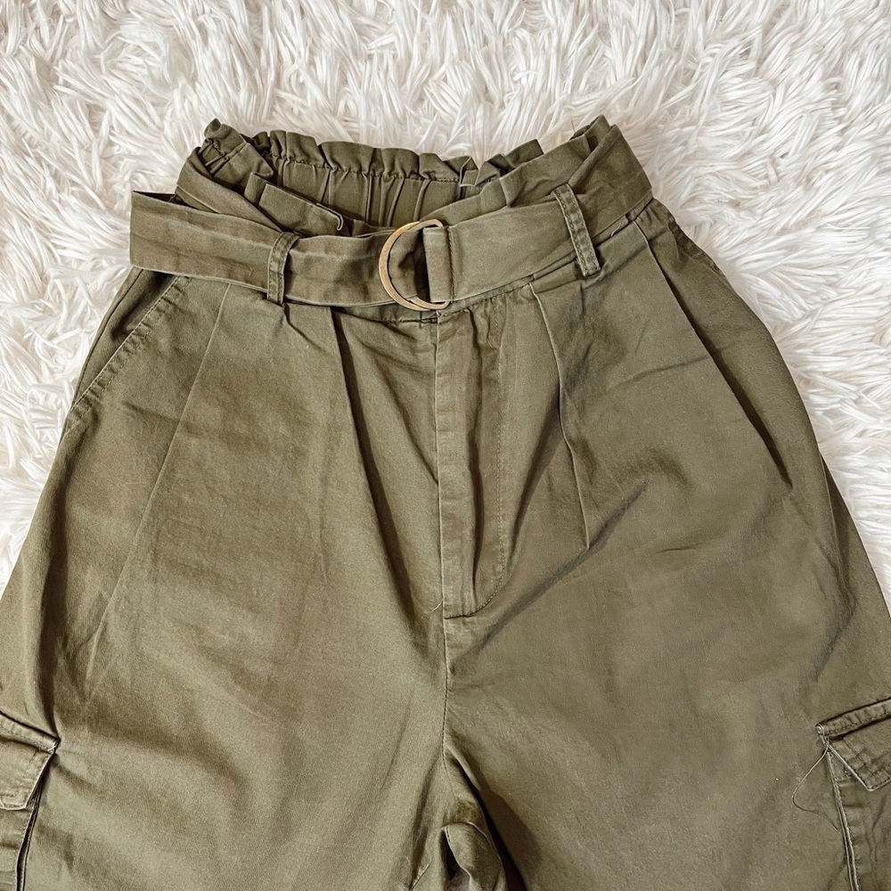 Army Green Charlotte Russe Tie Cargo Pants